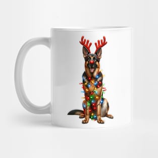 Christmas Red Nose German Shepherd Dog Mug